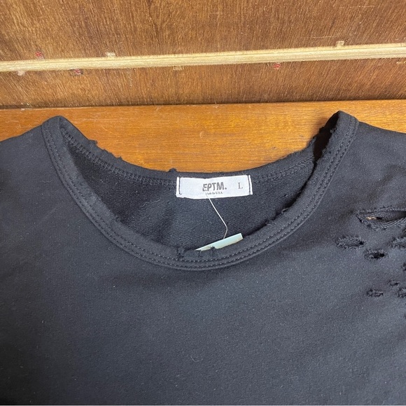 EPTM T-Shirt “The Distressed Long Tee” in Black by The Perfect Example T-17 - Picture 2 of 8